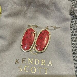 Kendra Scott Marbled Red Earrings
